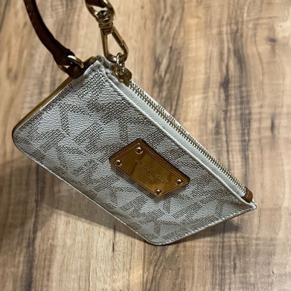 Michael Kors Tan and Gold Logo Wristlet - Picture 5 of 5